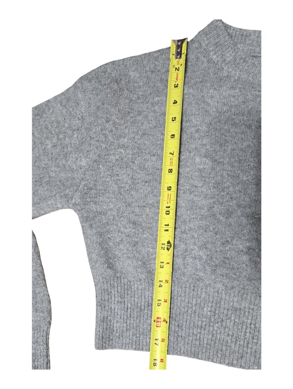 Jon & Anna Light Gray Ribbed Hem Crewneck Sweater Cropped Party - Picture 5 of 9